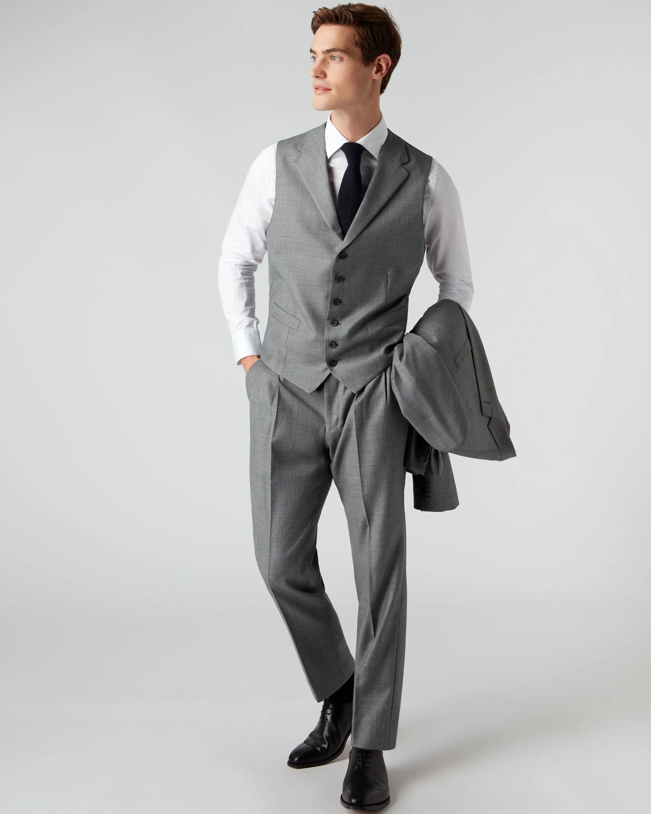 007 Woven 3 Piece Suit Grey