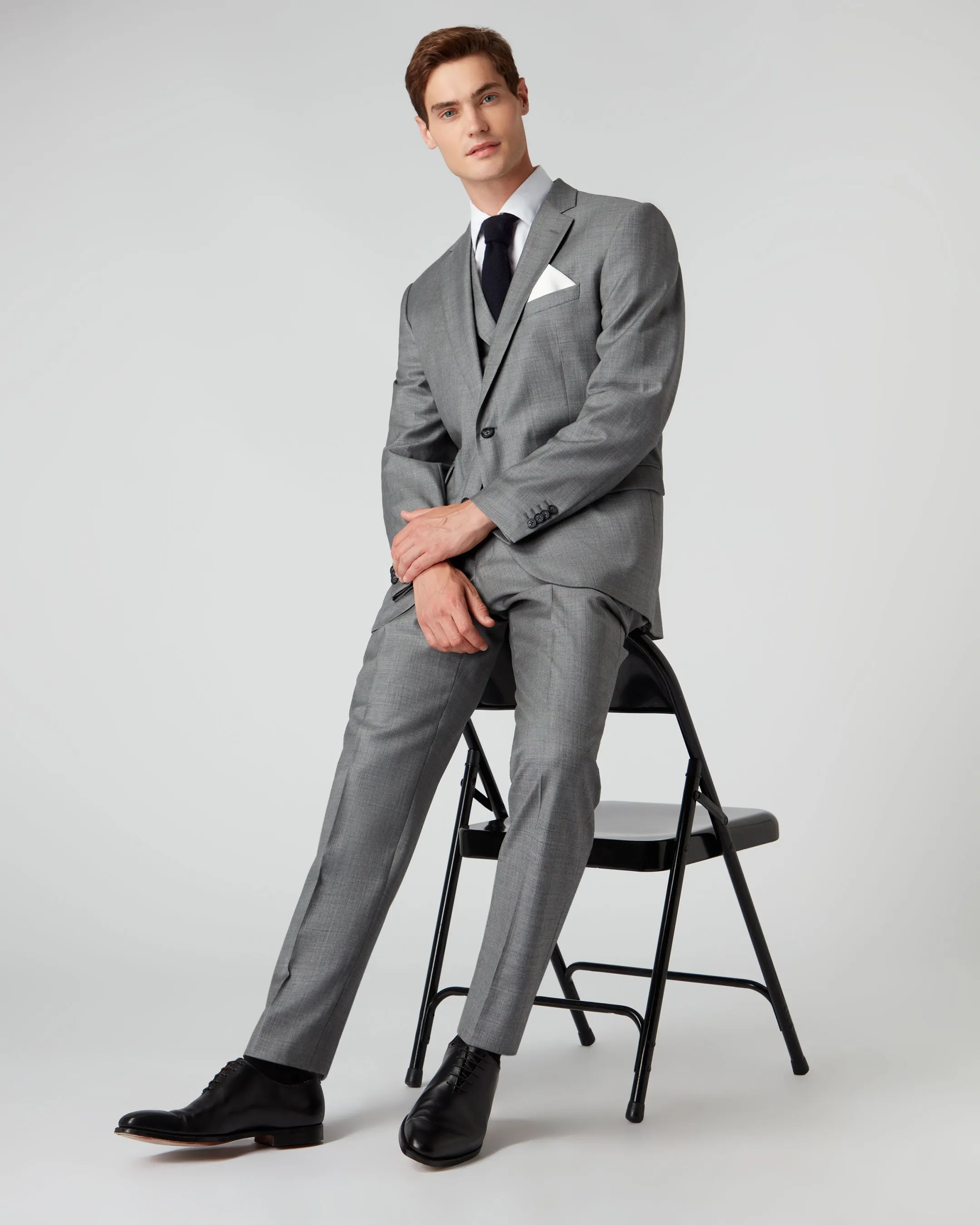 007 Woven 3 Piece Suit Grey