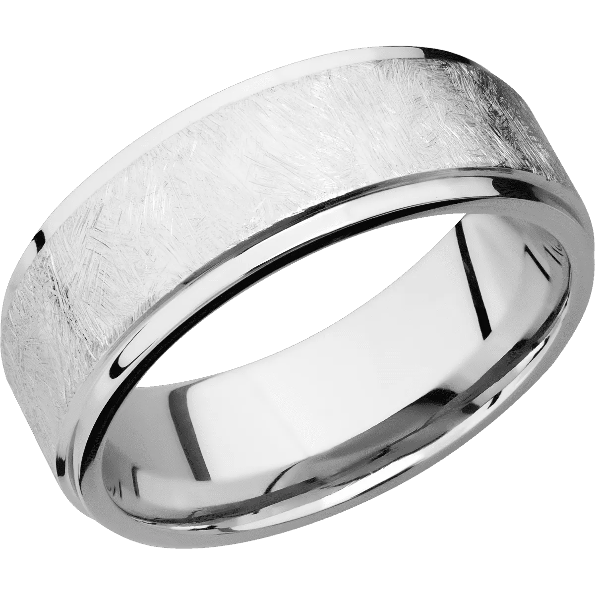 14K White Gold with Distressed , Polish Finish