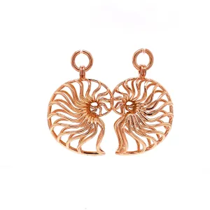 18k Rose Gold Ammonite Earring Jackets