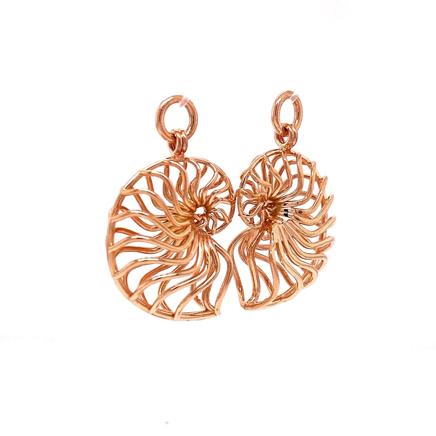 18k Rose Gold Ammonite Earring Jackets