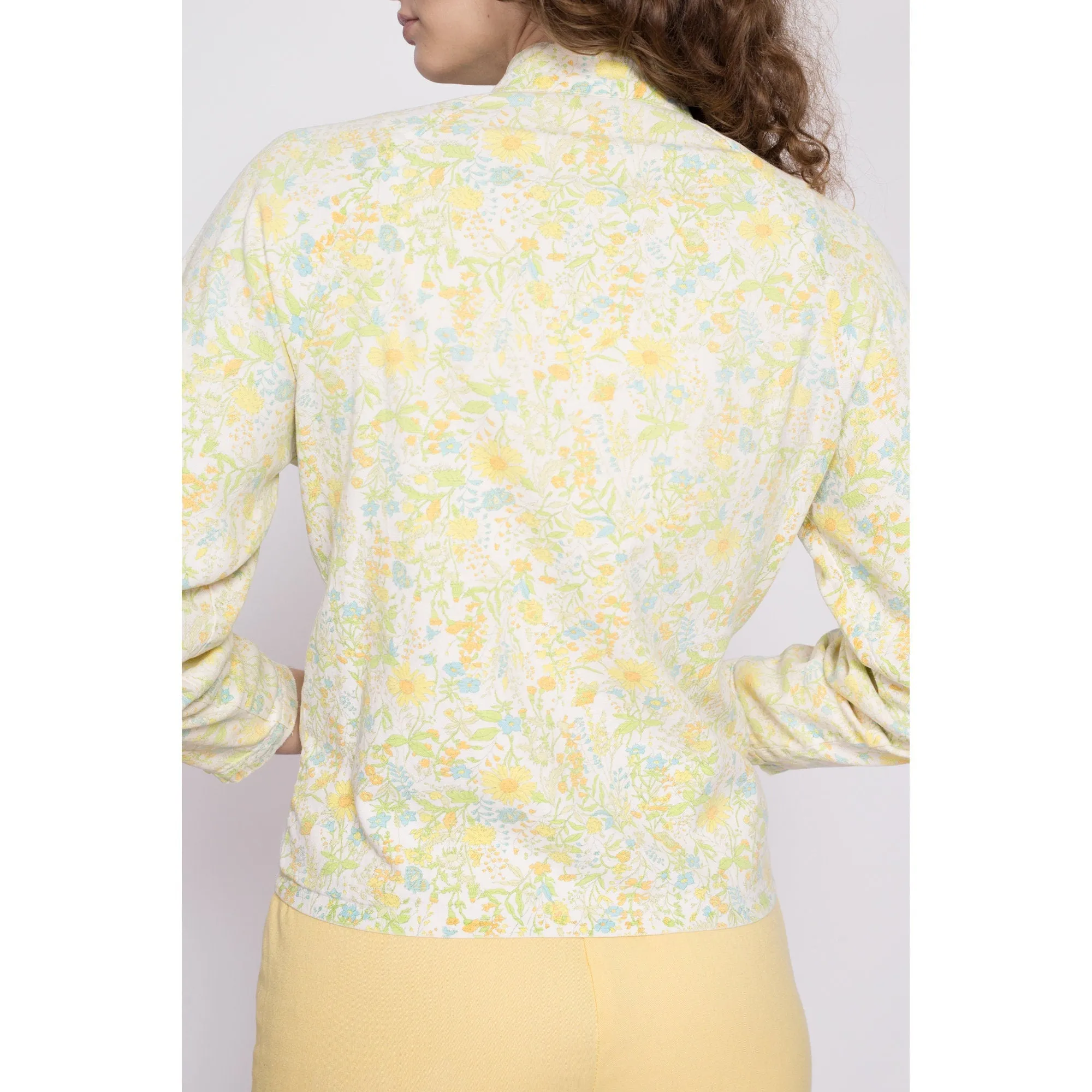 70s Daisy Flower Power Jacket - Petite Medium