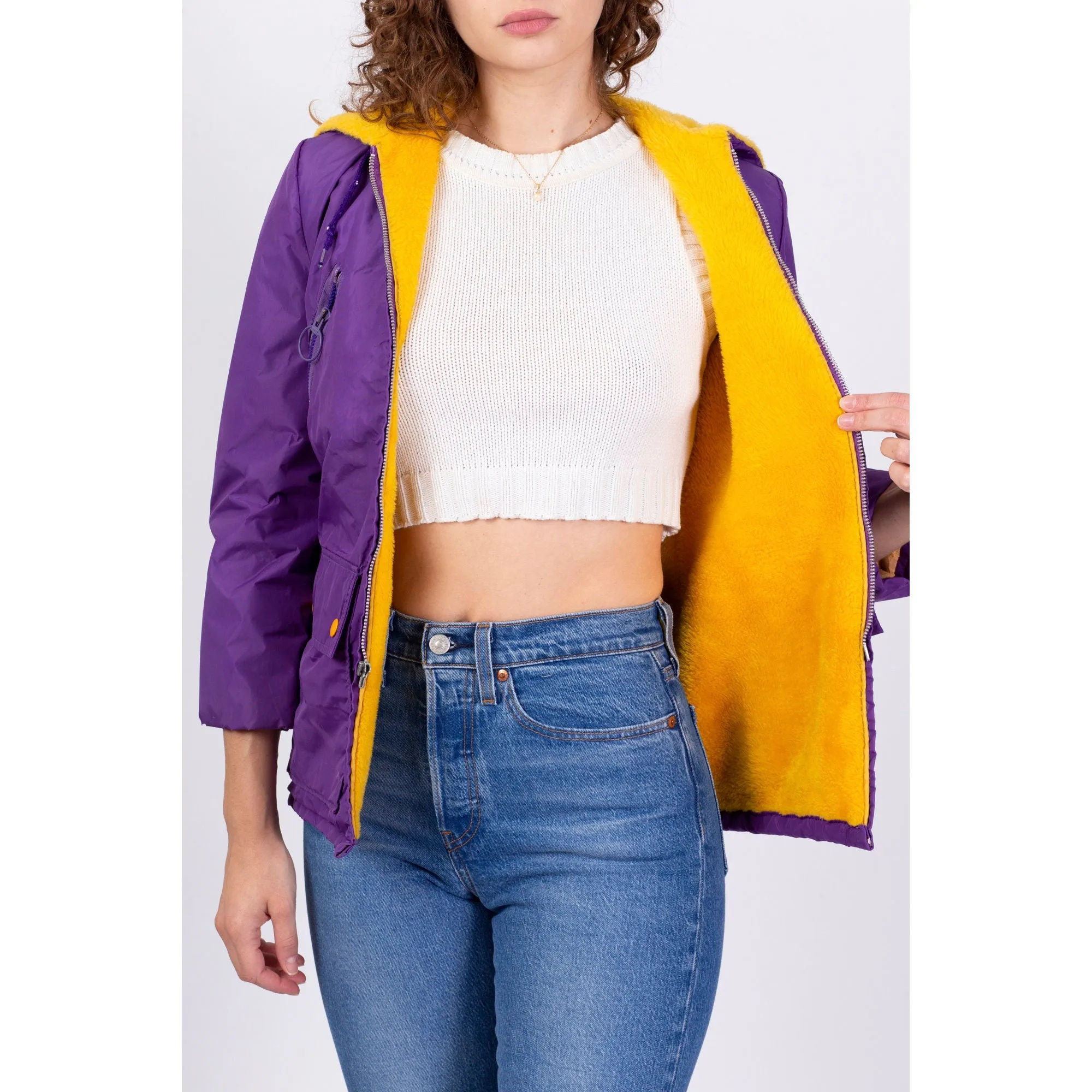 80s Minnesota Vikings Hooded Jacket - Petite XXS