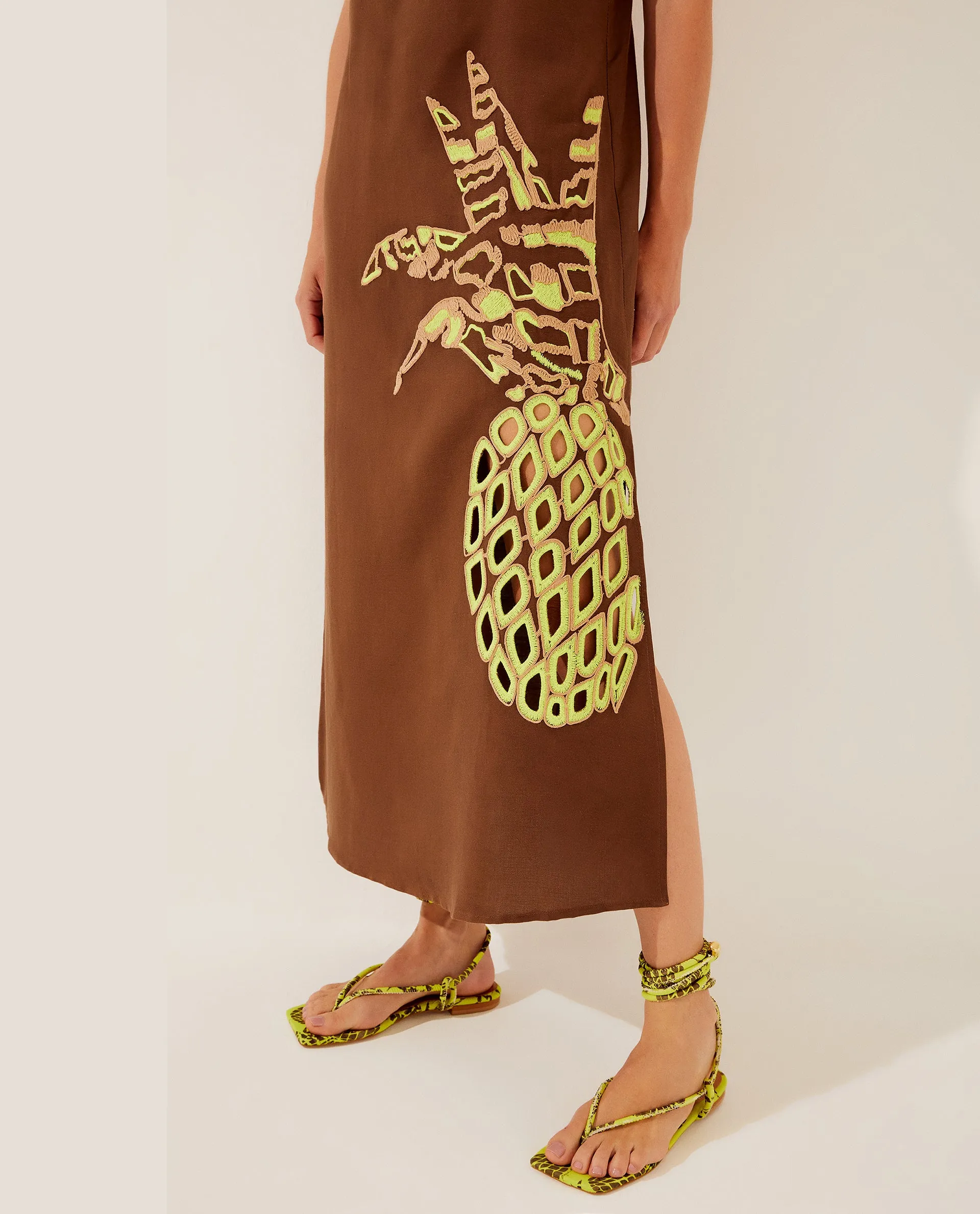 Abacaxi Embroidered Dress