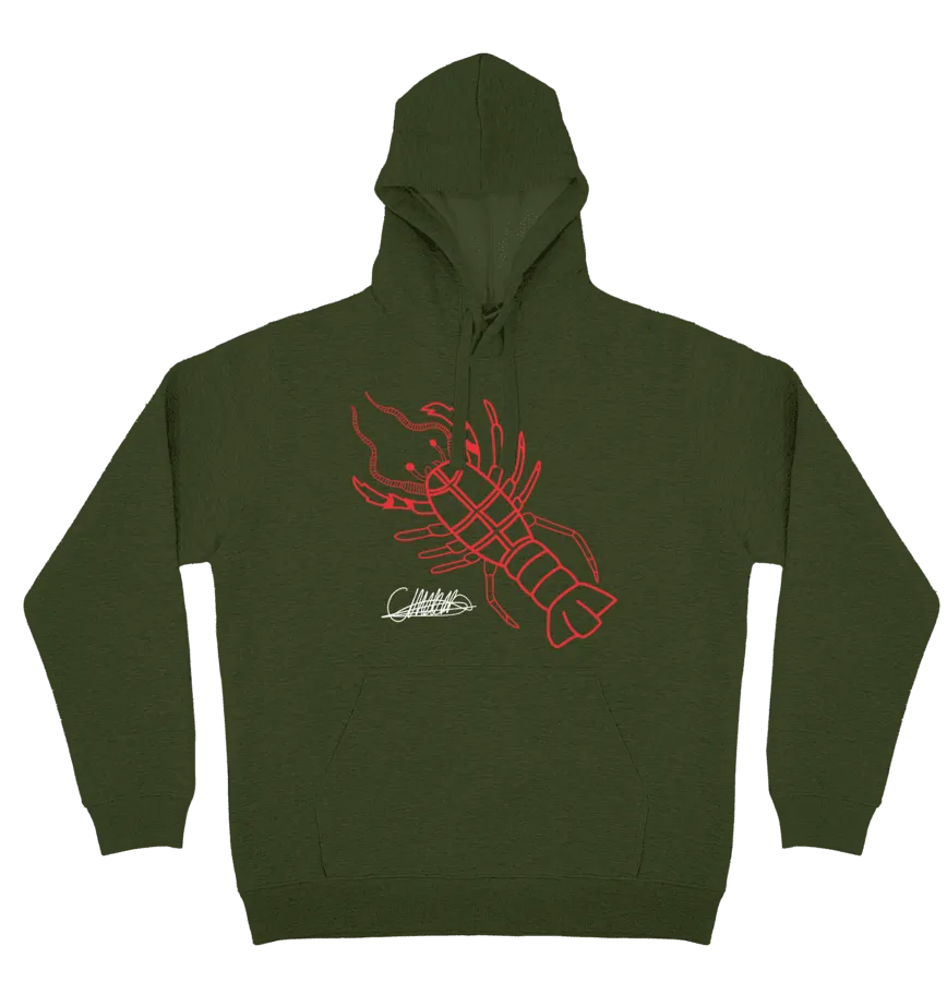 Adults Cozy Hoodie - Crayfish By Craig Everett