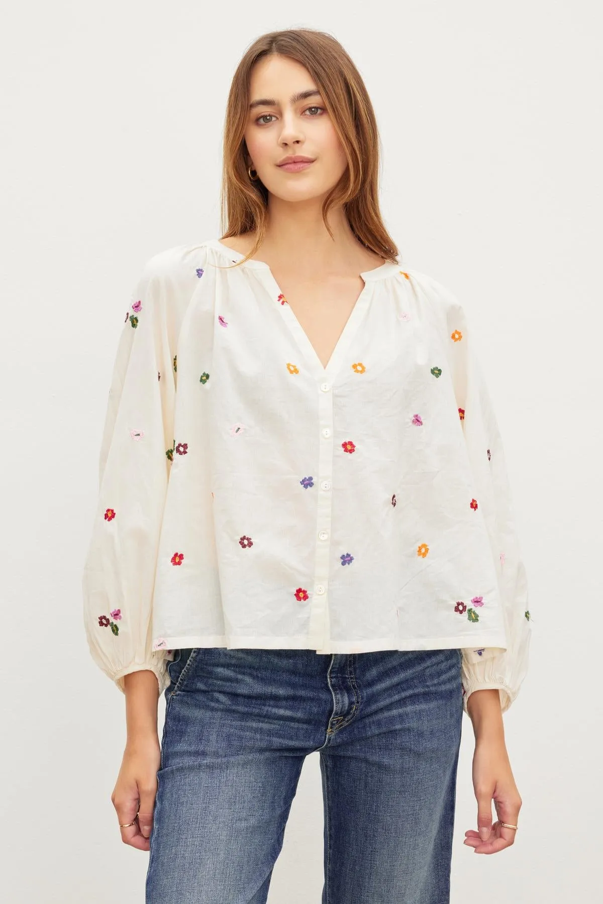 ARETHA EMBROIDERED BOHO TOP