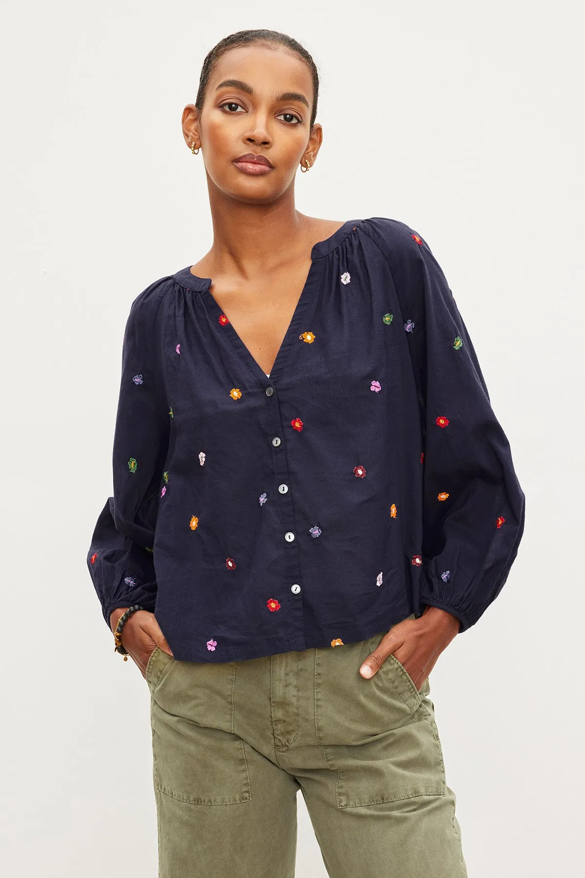 ARETHA EMBROIDERED BOHO TOP