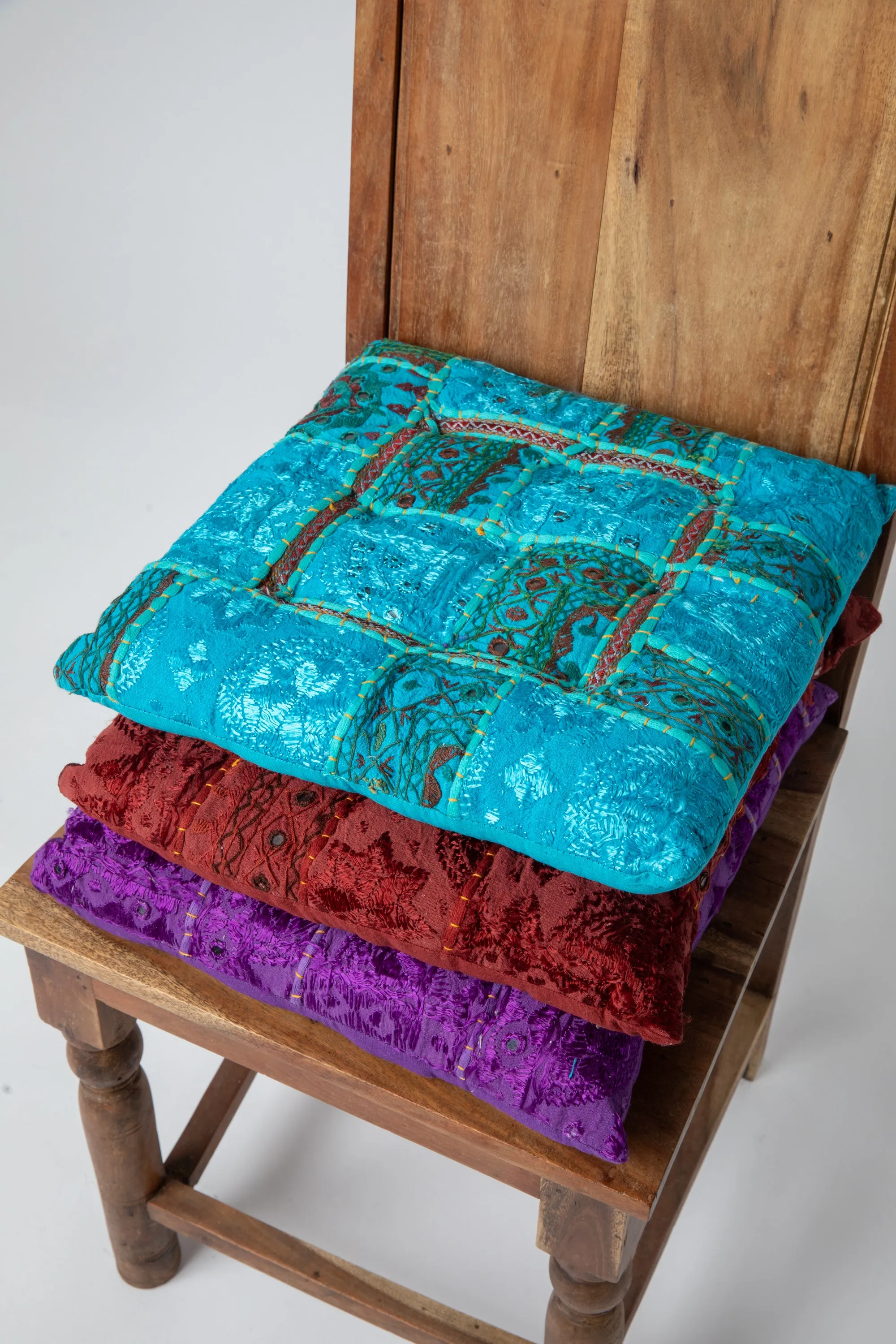 Asana Embroidered Patchwork Cushion