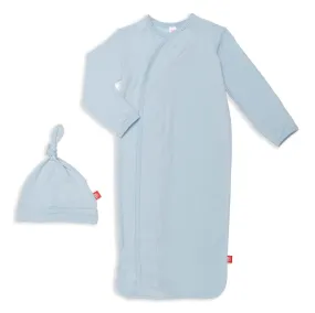 baby blue modal magnetic cozy sleeper gown   hat set