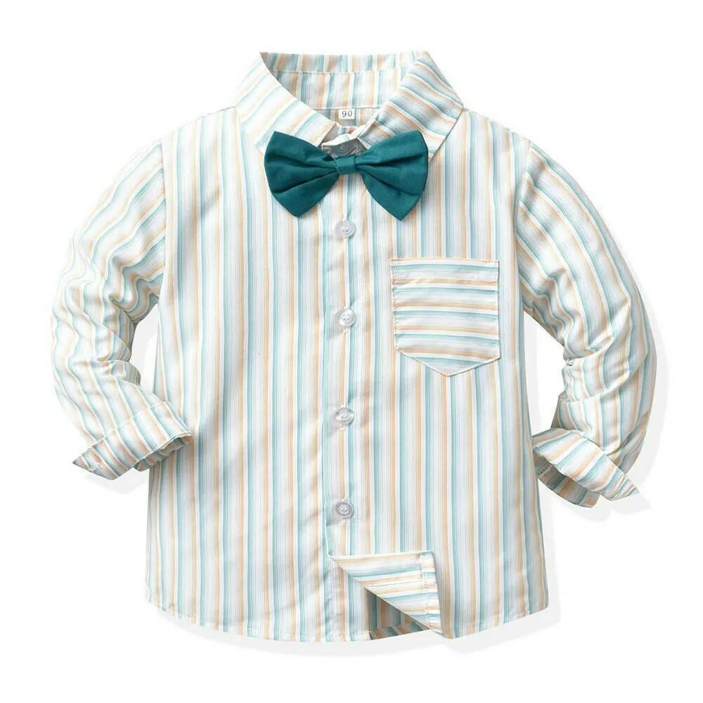 Baby Boy Formal Tie Suspender Pants Wedding Outfit