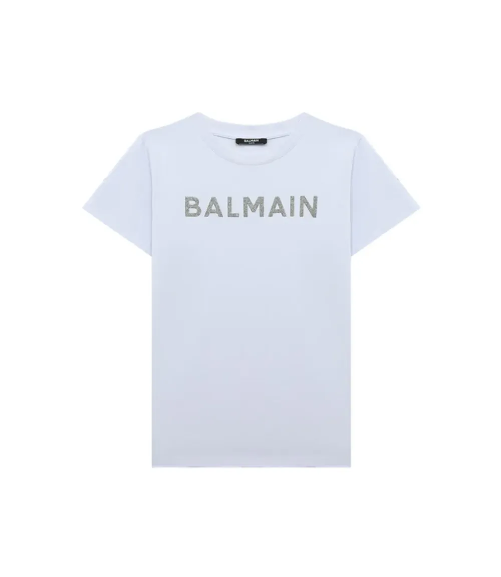 Balmain Kid's T-Shirt White BS8A31-Z0082-100AG