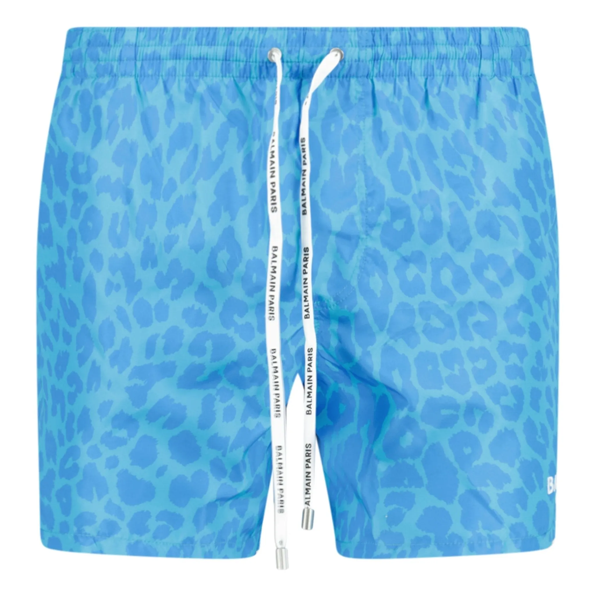 BALMAIN LOGO PRINTED SWIM SHORTS BLUE