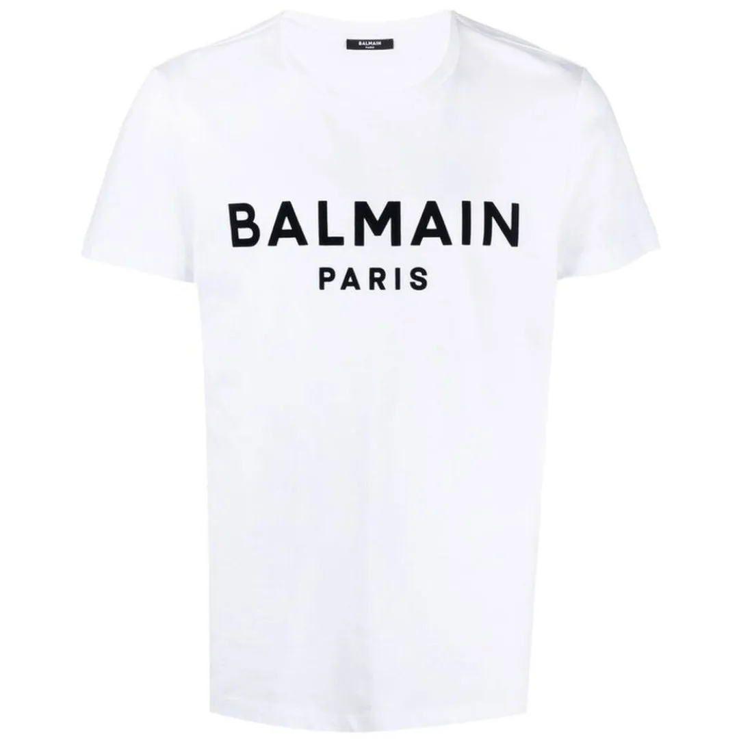 Balmain Paris Bold Branded Logo White T Shirt