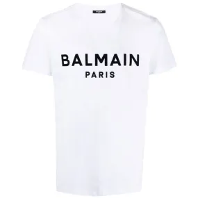 Balmain Paris Bold Branded Logo White T Shirt