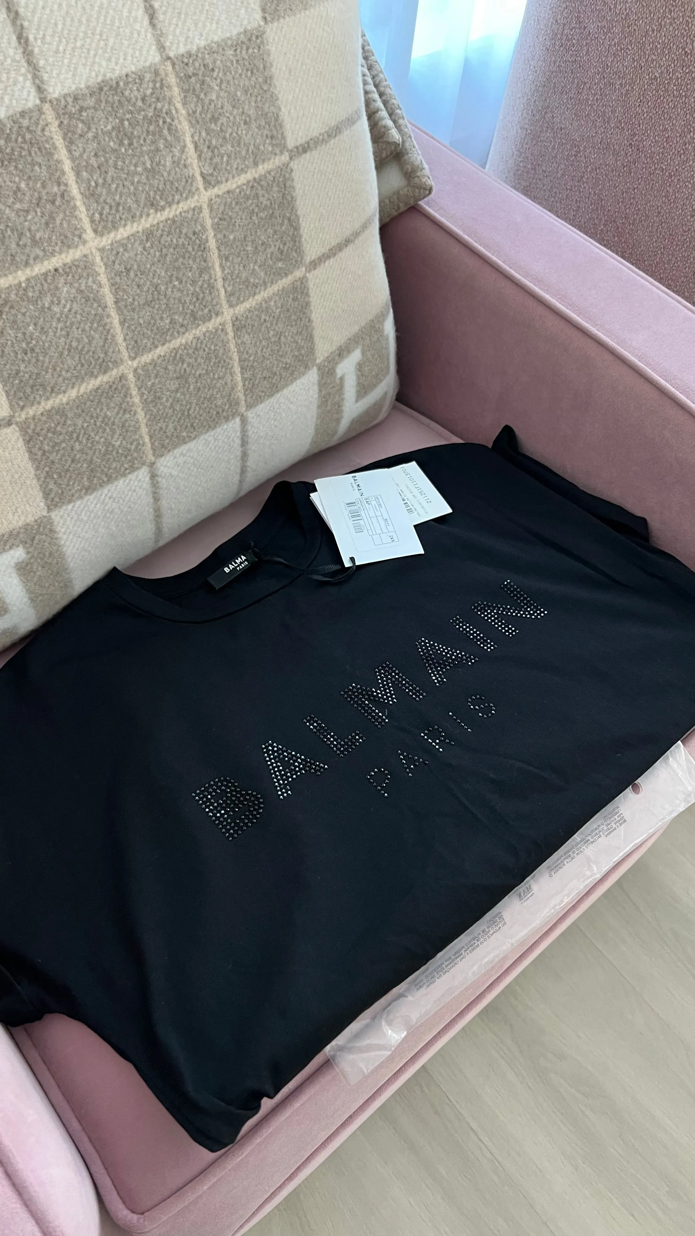 Balmain Strass Logo Tee