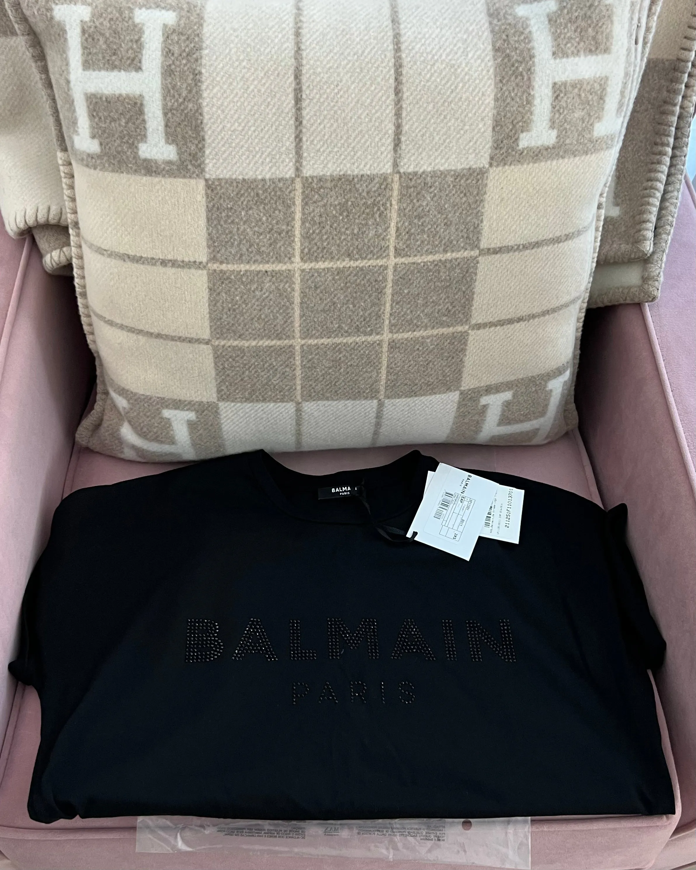 Balmain Strass Logo Tee