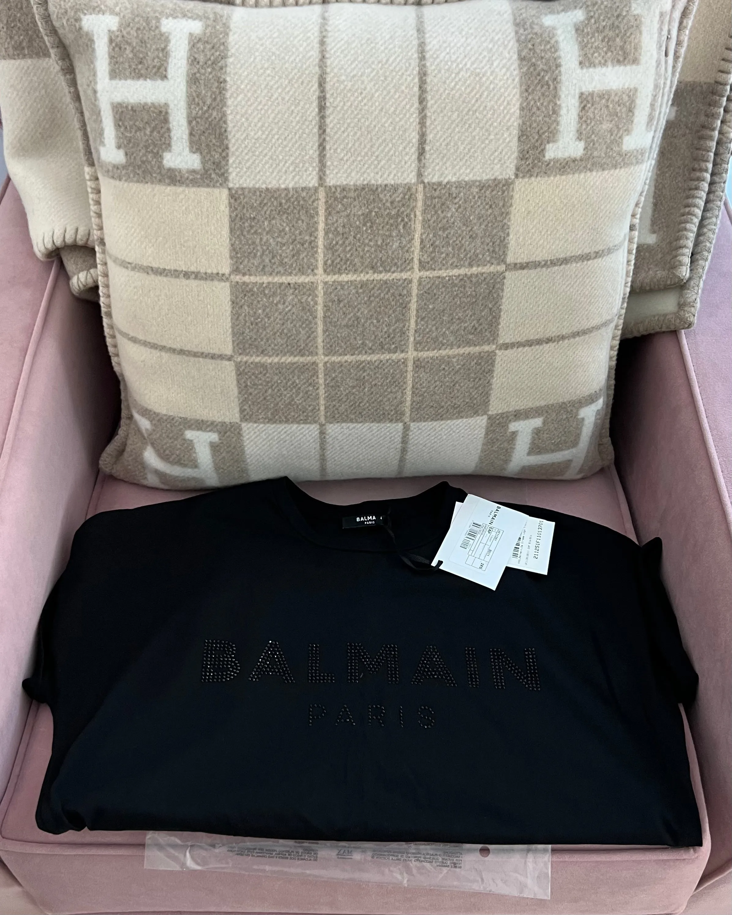 Balmain Strass Logo Tee