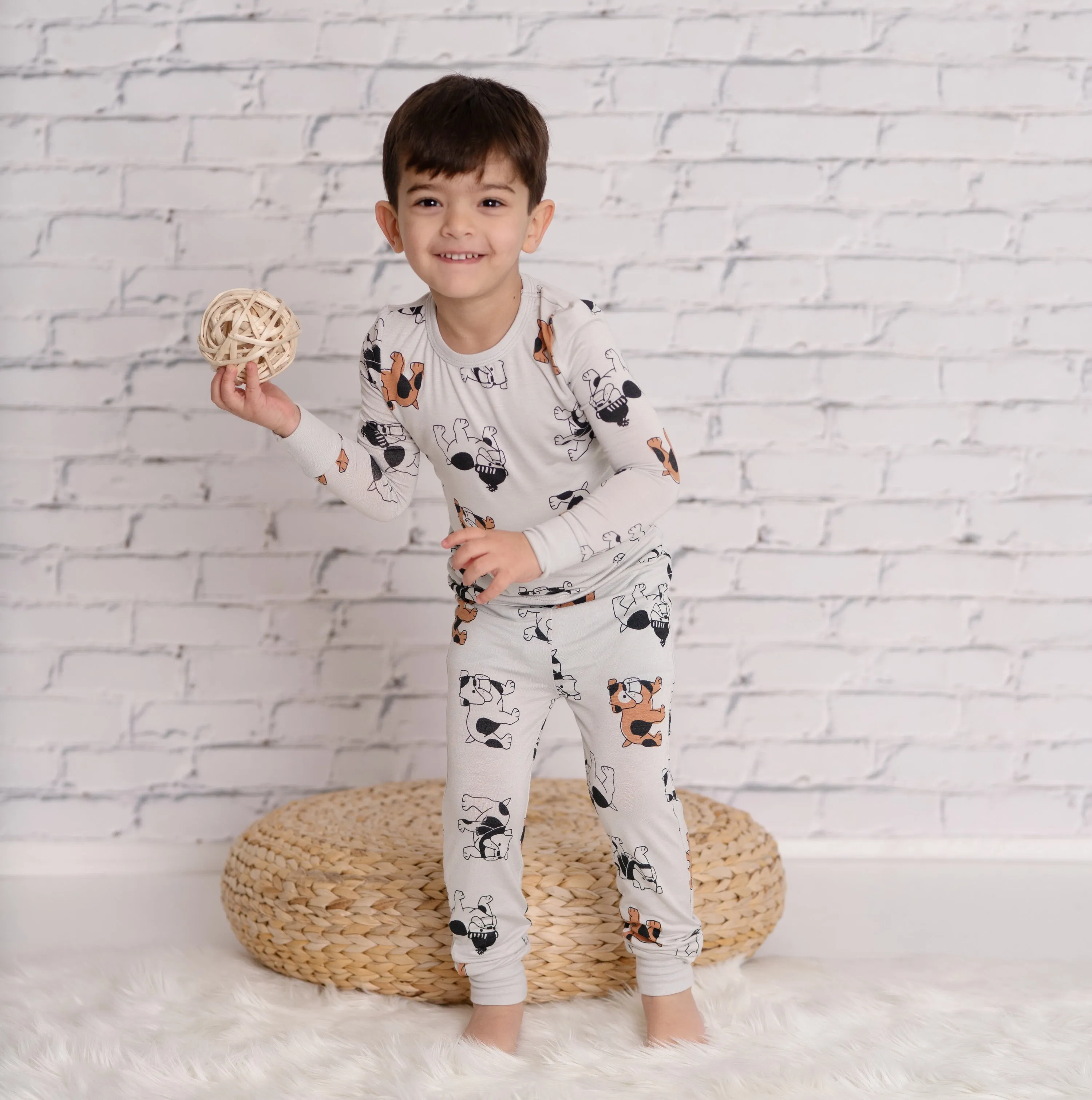 Bamboo Long Sleeve Pajama Set (Cozy Bulldog Print)