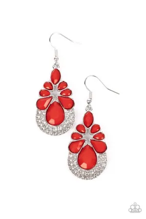 Beachfront Formal Red Earrings - Paparazzi Accessories