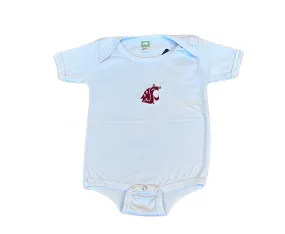 Blue Embroidered Baby Onesie