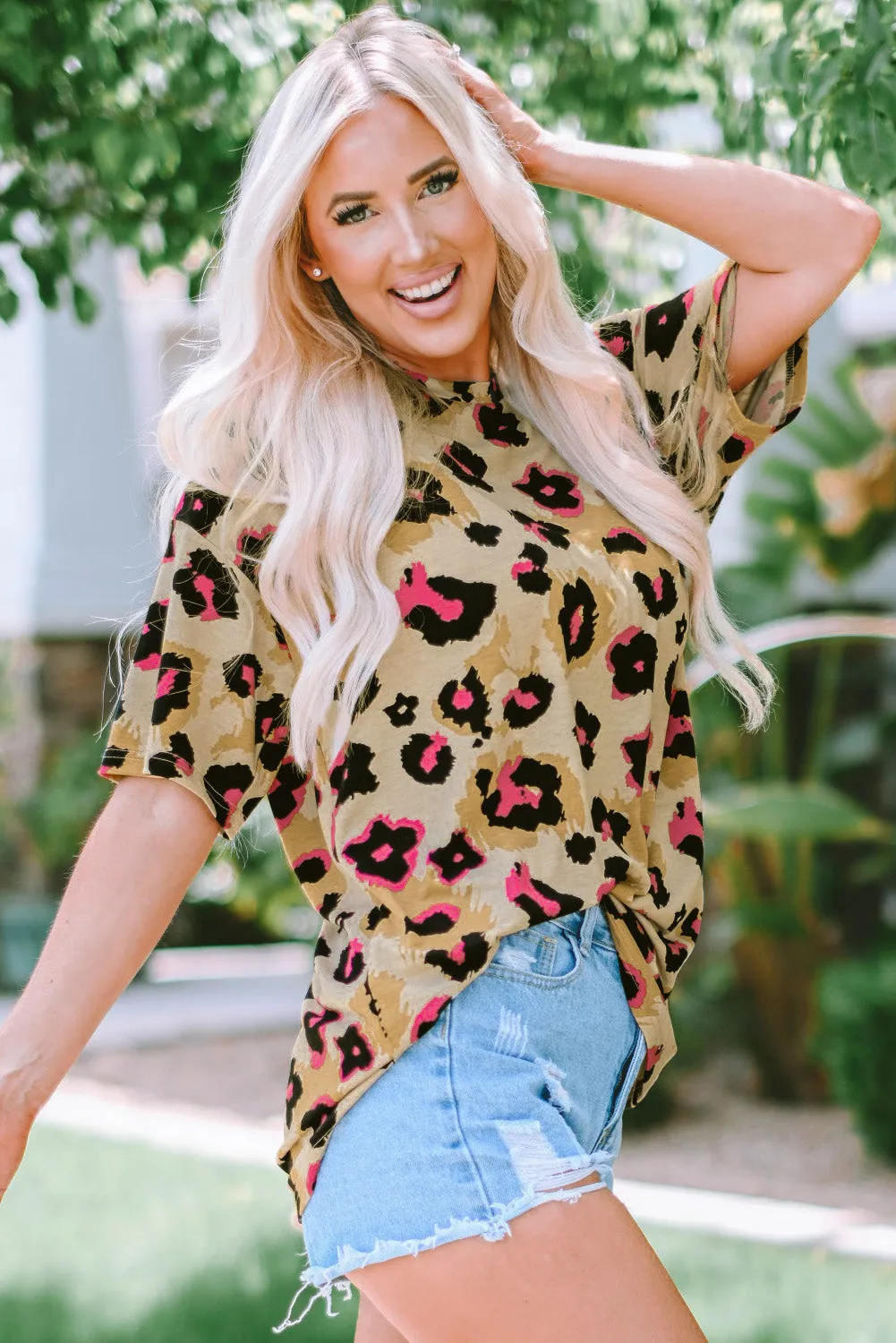 Boyfriend Leopard Loose T Shirt