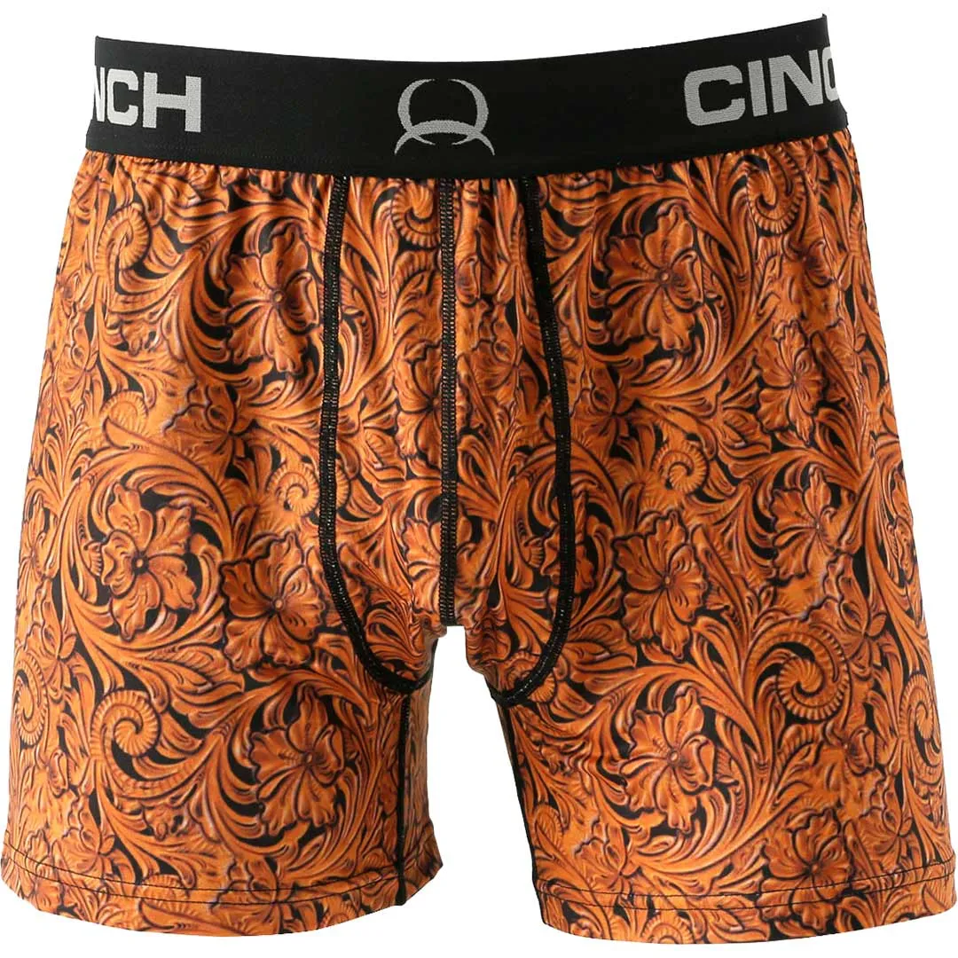 Cinch Men's Tooled Leather Print Loose Boxer Briefs