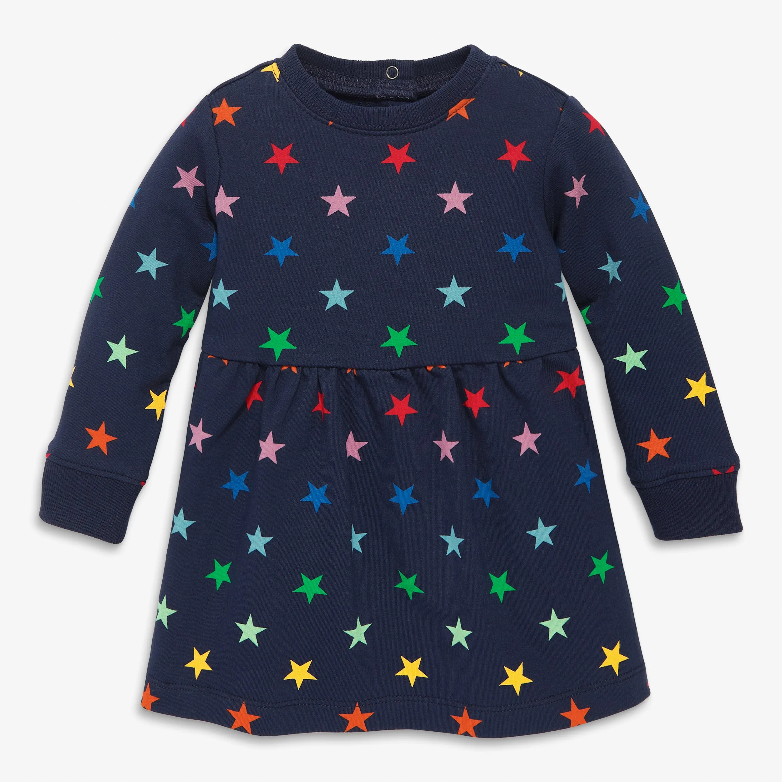 Clearance baby cozy pocket dress in rainbow stars