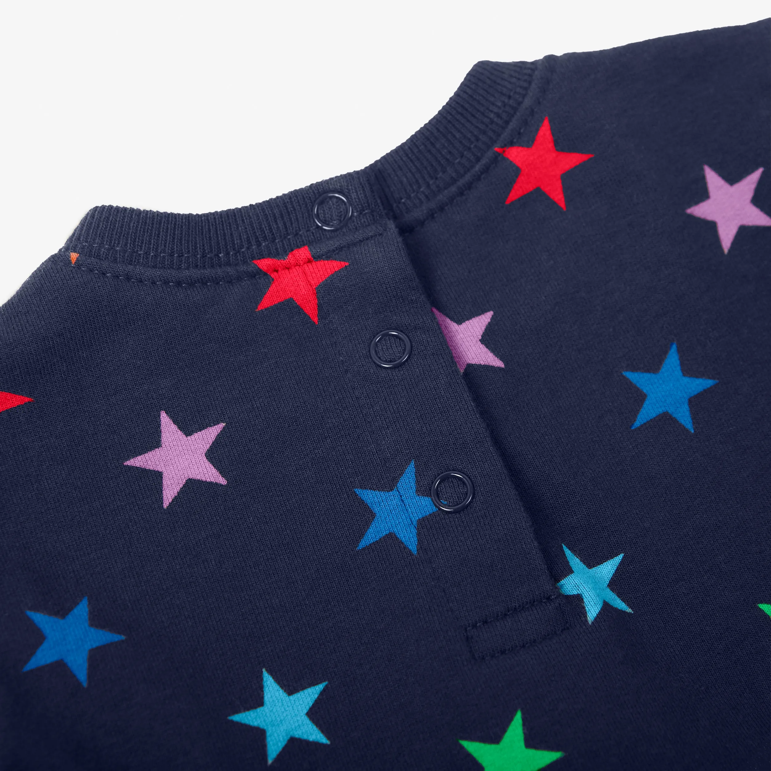 Clearance baby cozy pocket dress in rainbow stars