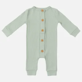 Cozy Long Sleeve Louie Romper - Basil