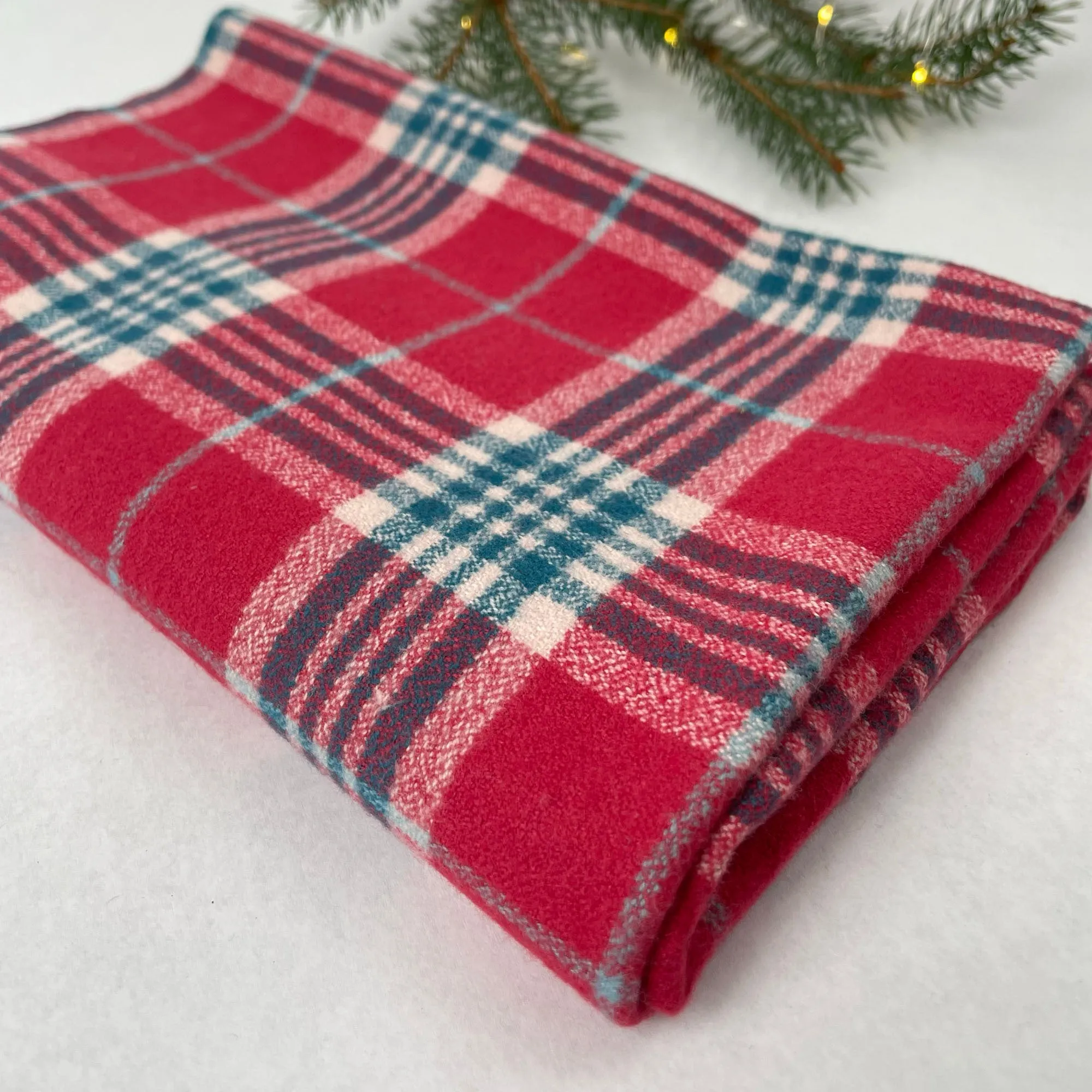 Cozy Organic Cotton Flannel in Crimson Plaid