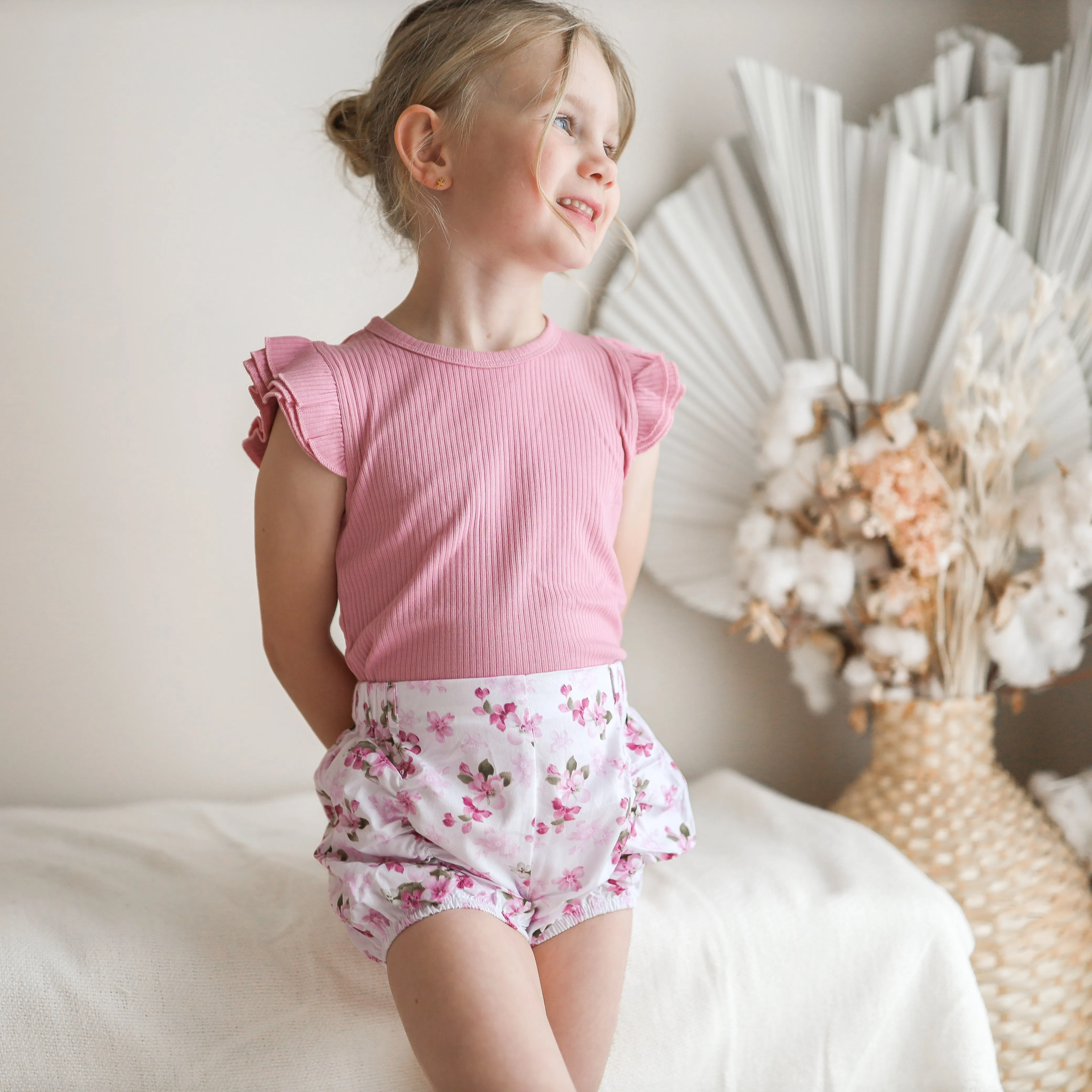 Cozy Short Sleeve Flutter - Berry