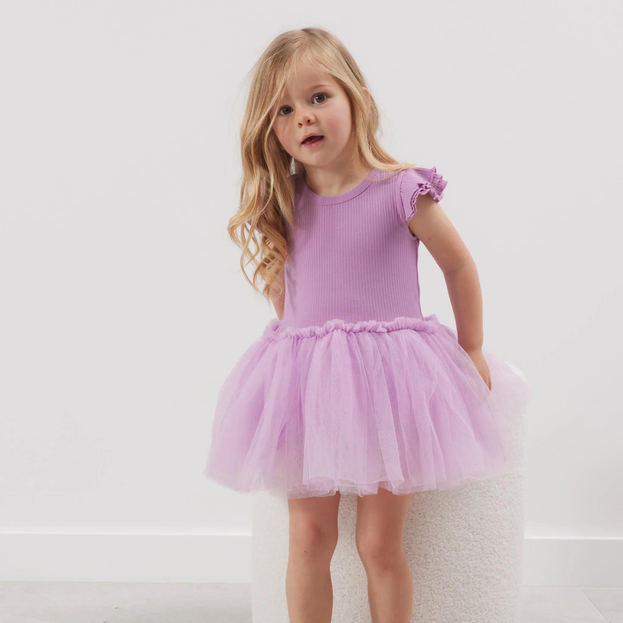 Cozy Summer Tutu Dress - Lavender Frost