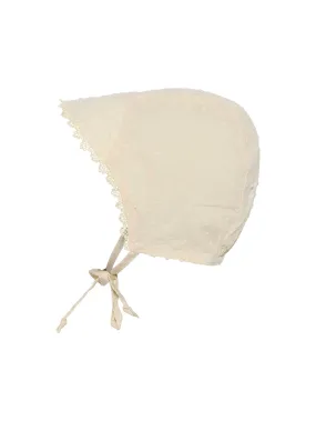 Cream Embroidered Bonnet