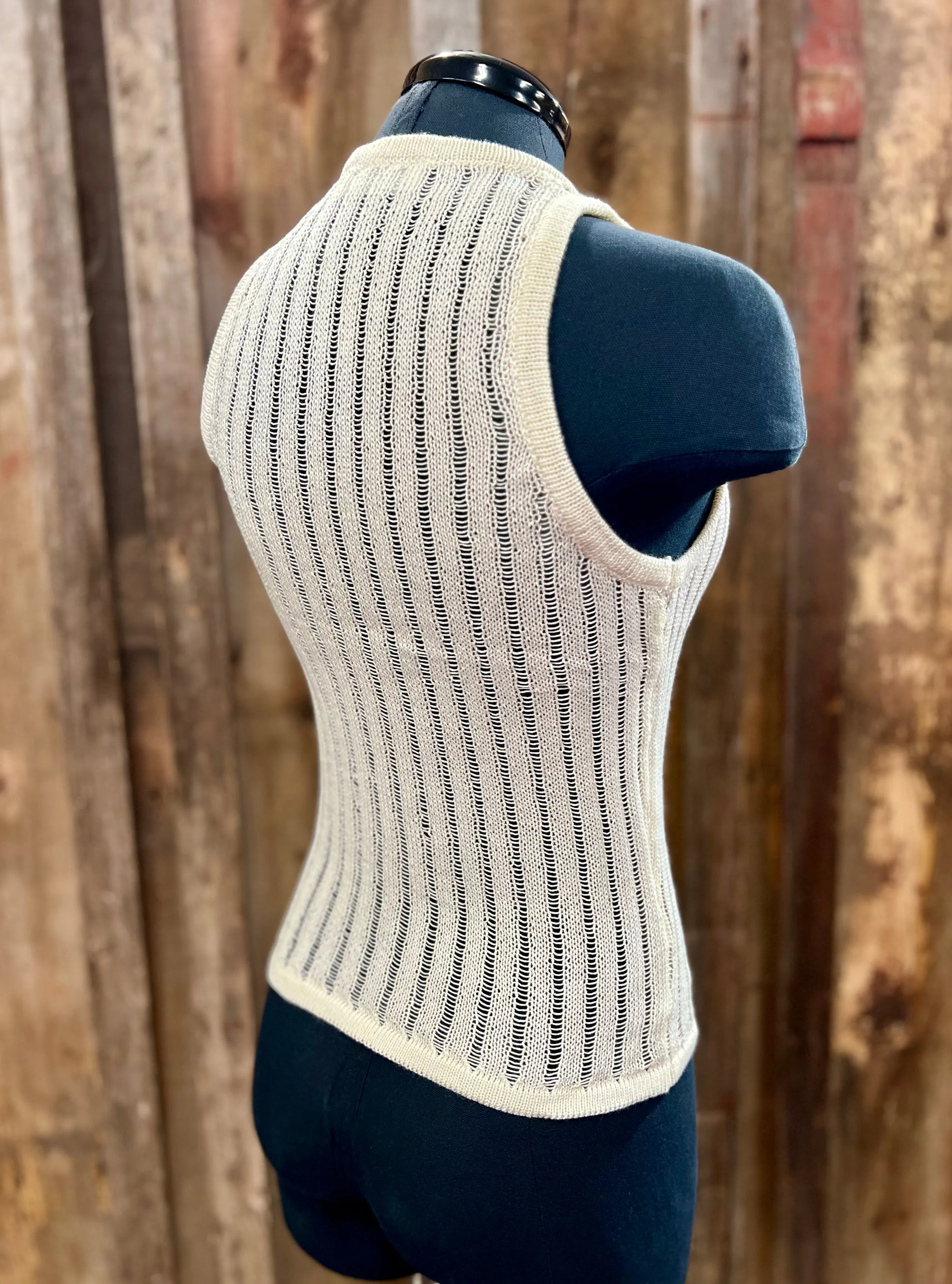 Cream Loose Knit Tank Top