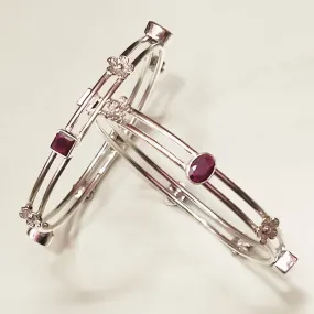 Dazzling Elegance: Adorn Your Wrists with Exquisite 92.5 Silver Ruby Bangles