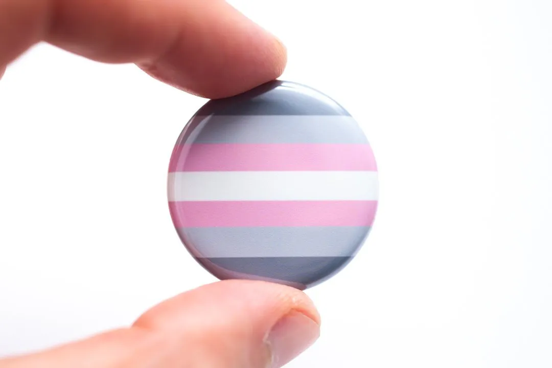 Demigirl pride flag button