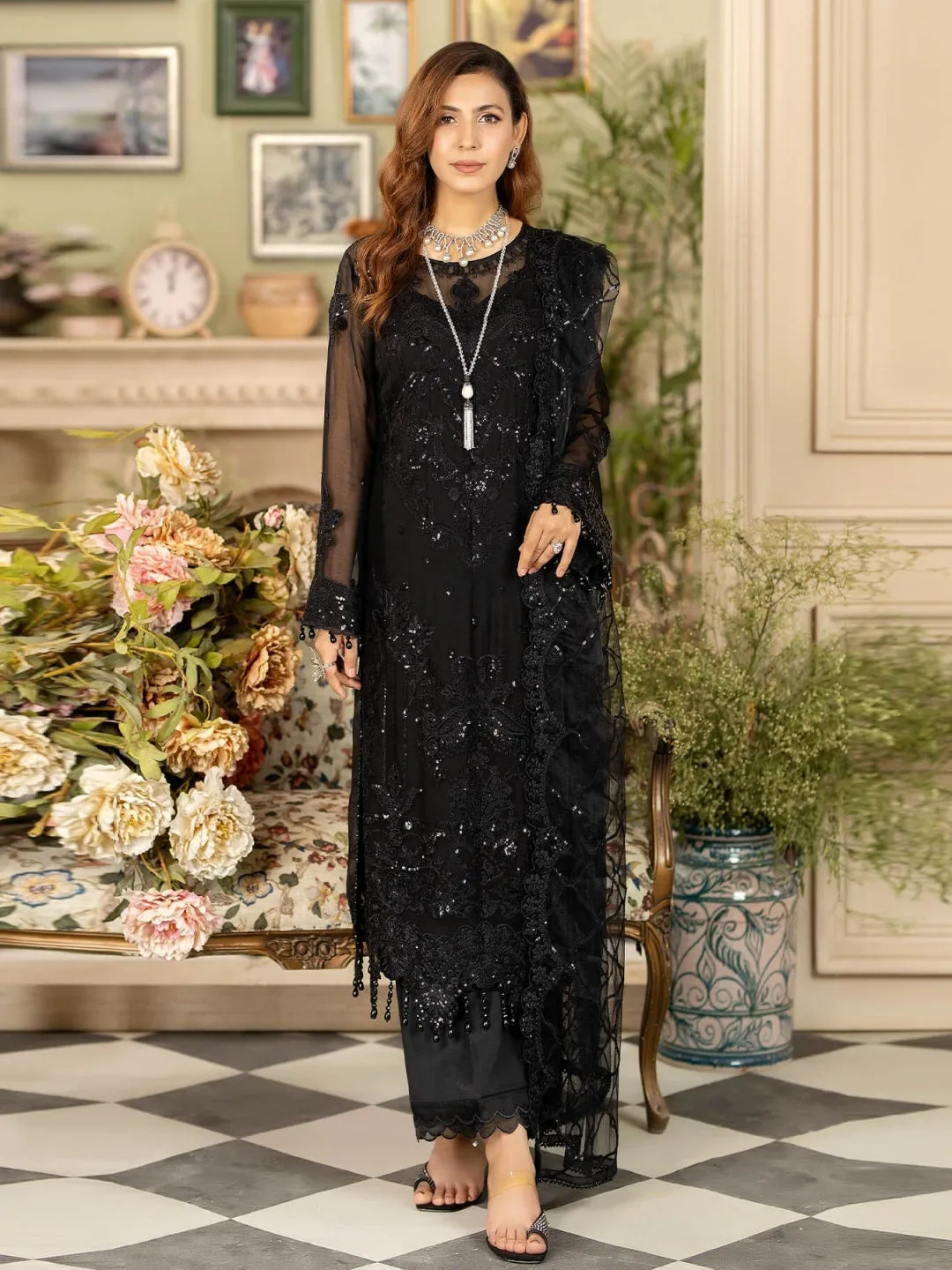 Optimized Title: Elegant Embroidered Chiffon Designer Collection