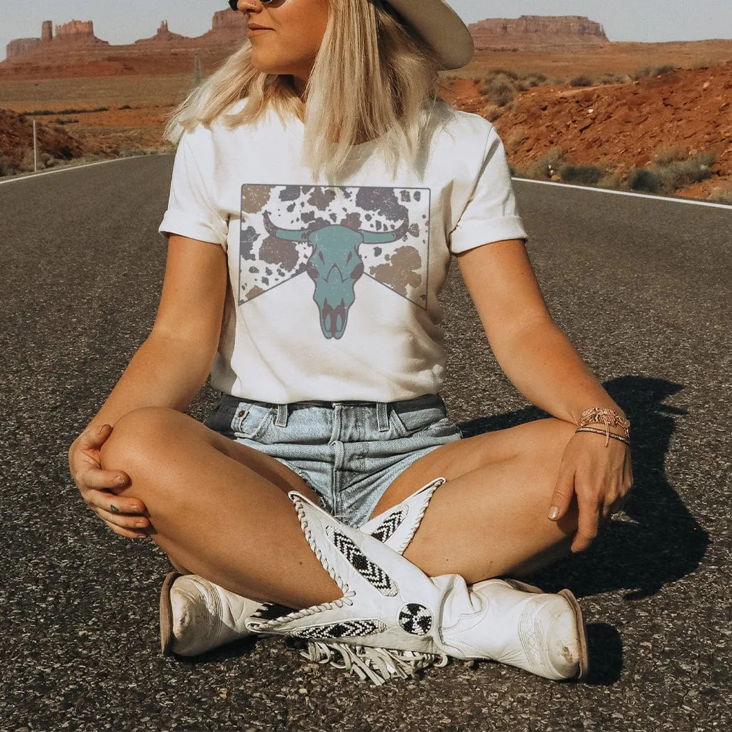 Distressed Cowhide Graphic T-Shirt - WE193