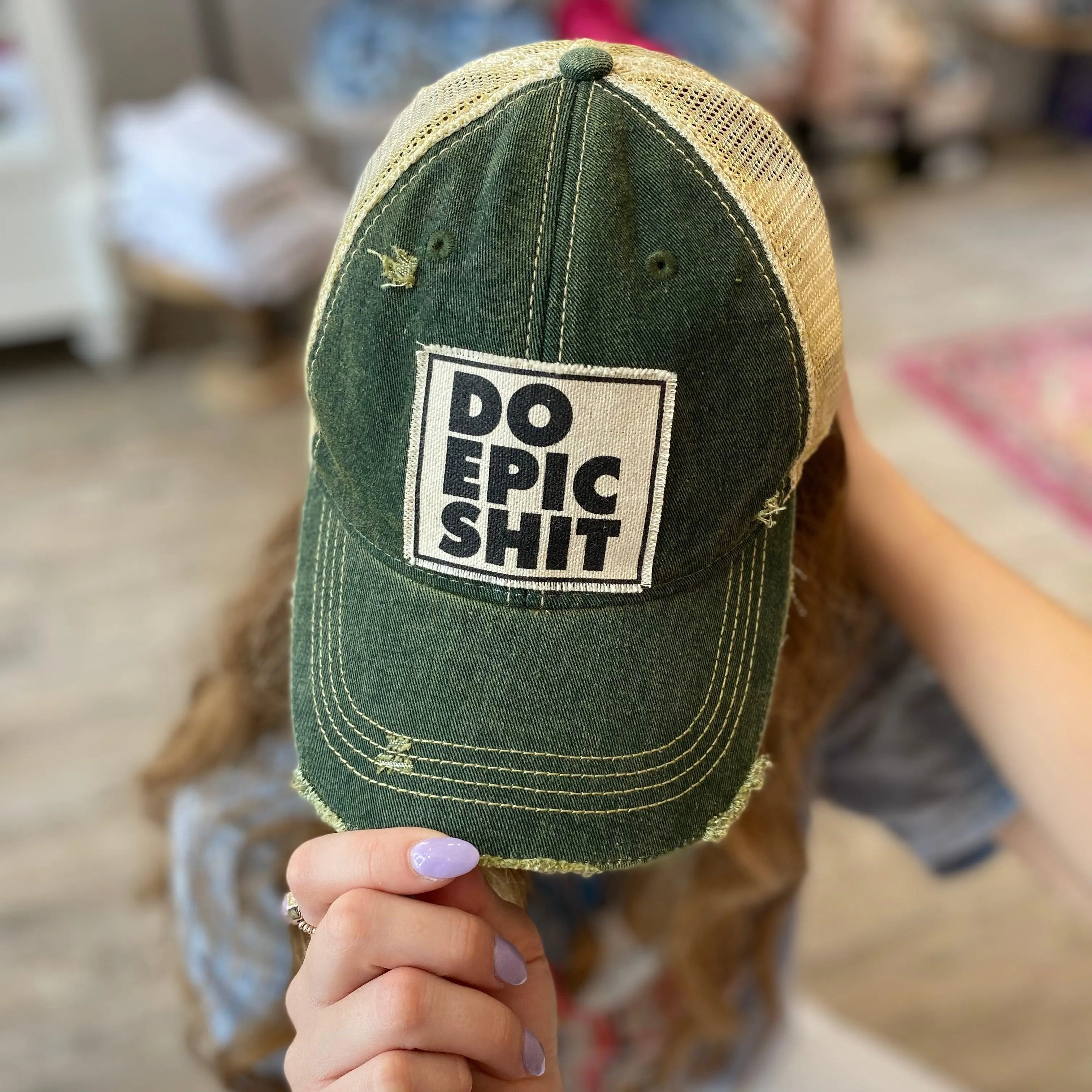 Do Epic Shit Distressed Baseball Cap