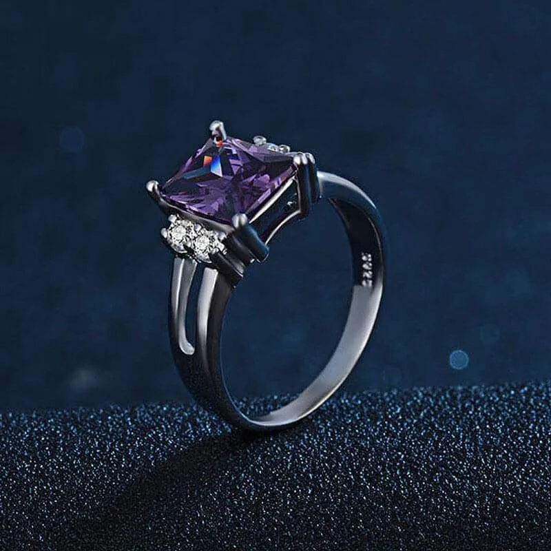 Elegant Amethyst Silver Plated Ring