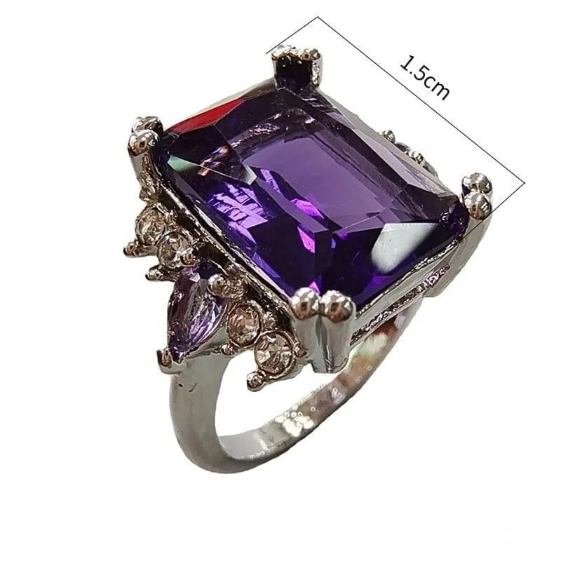 Elegant Big Amethyst Ring