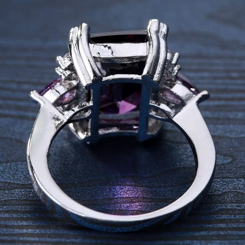 Elegant Big Amethyst Ring