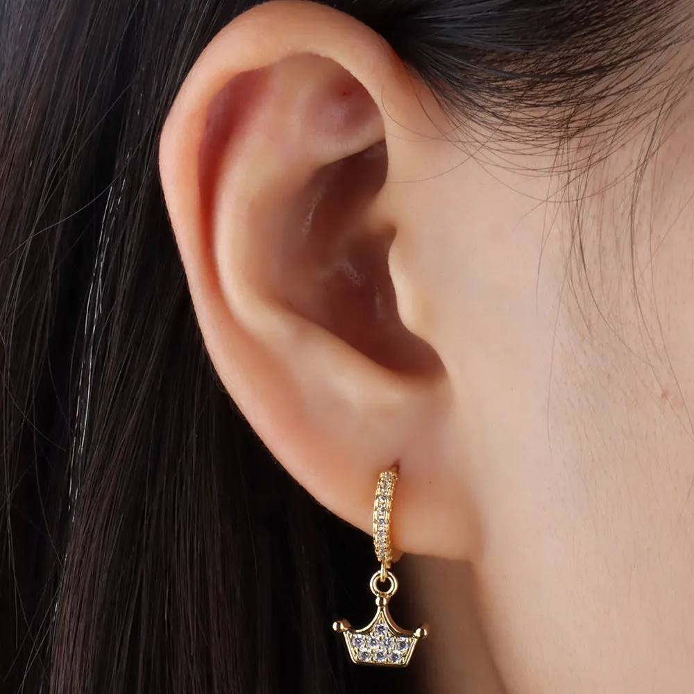 Elegant Crown Hoop Earring