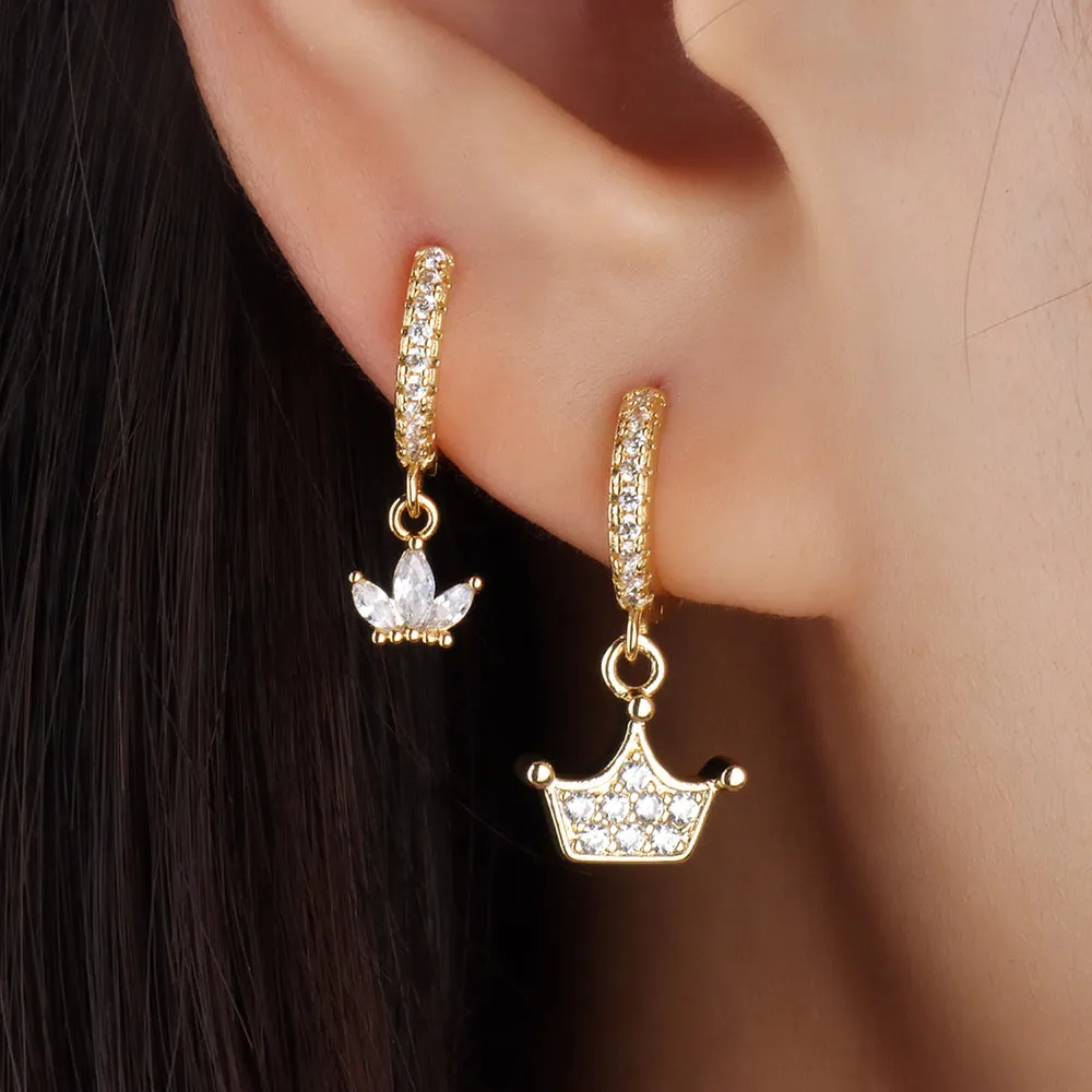 Elegant Crown Hoop Earring