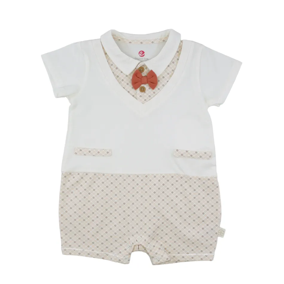 Elegant Kids Romper With Attached Bowtie