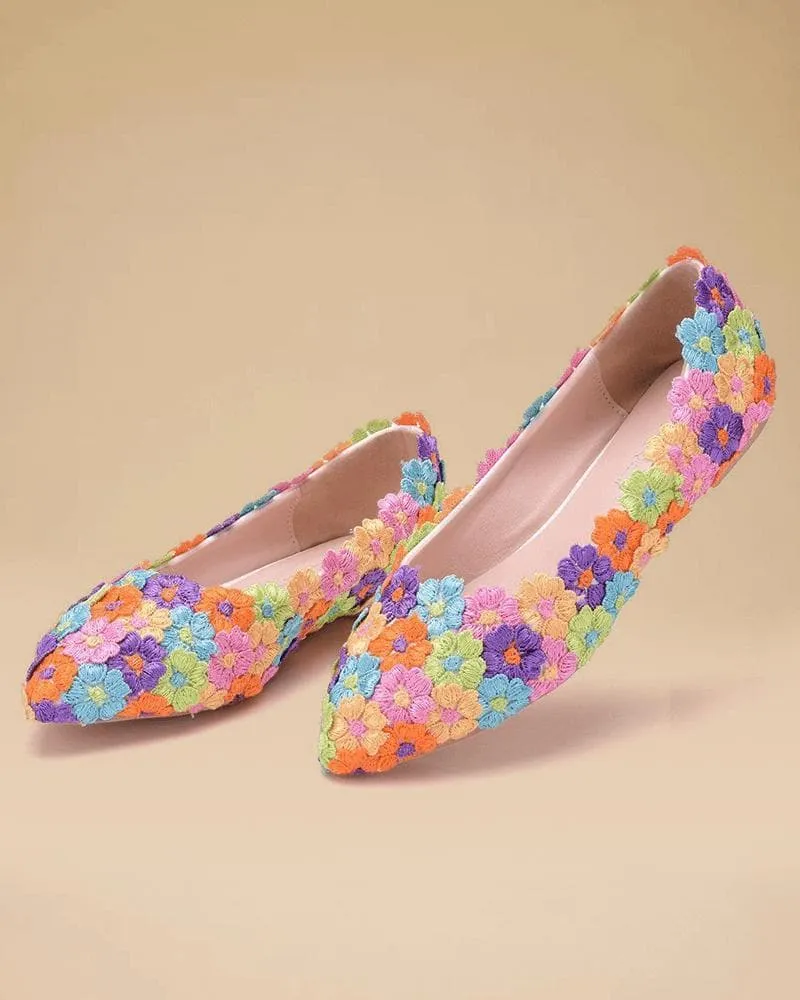 Elegant Lace Flower Flats