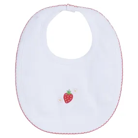 Embroidered Bib - Strawberries