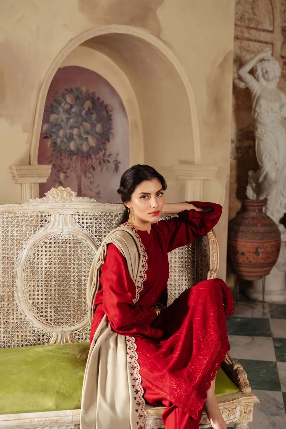 Embroidered Khaddar 3 Piece