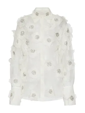 embroidered organza shirt