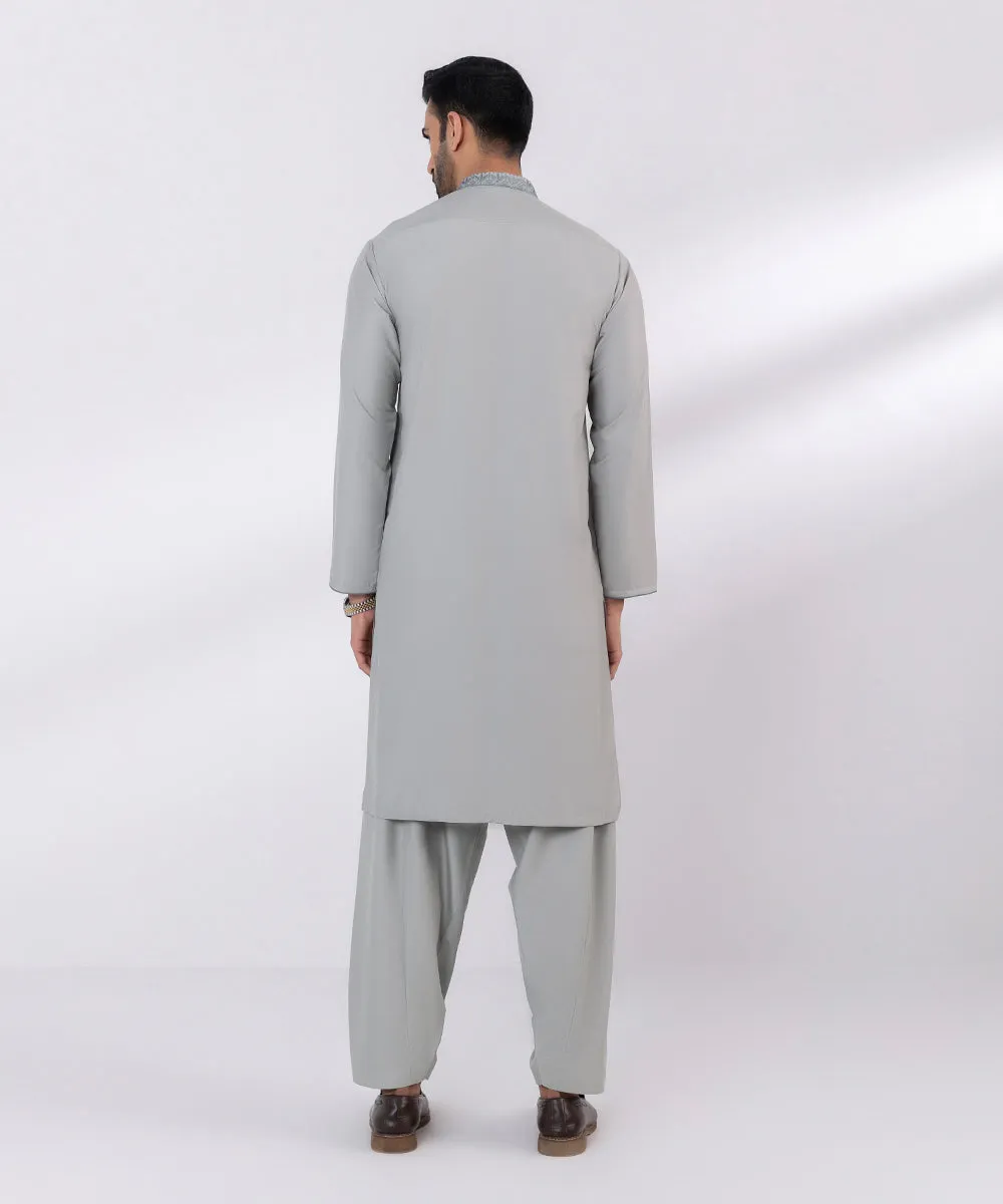 Embroidered Wash & Wear Suit